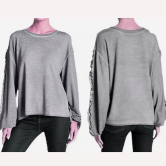 Dantelle Tops - Dantelle Women's Gray Oil Dye Sweatshirt Pullover Top Size Small NWT